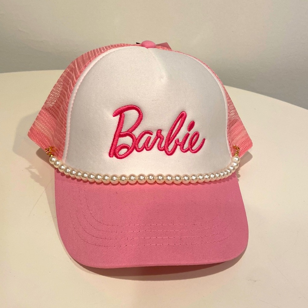 Barbie trucker hat with Pearl hat chain